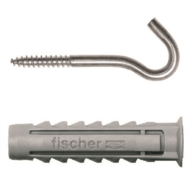 FISCHER - Tarugo Nylon SX6mm + Cancamo Abierta  3 unidades