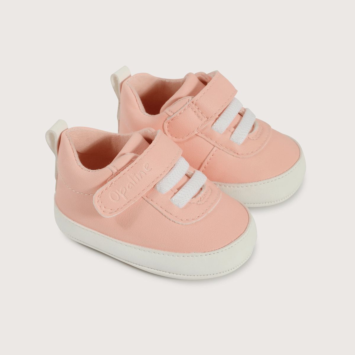 OPALINE - Zapatilla urbana rosada con velcro para niña