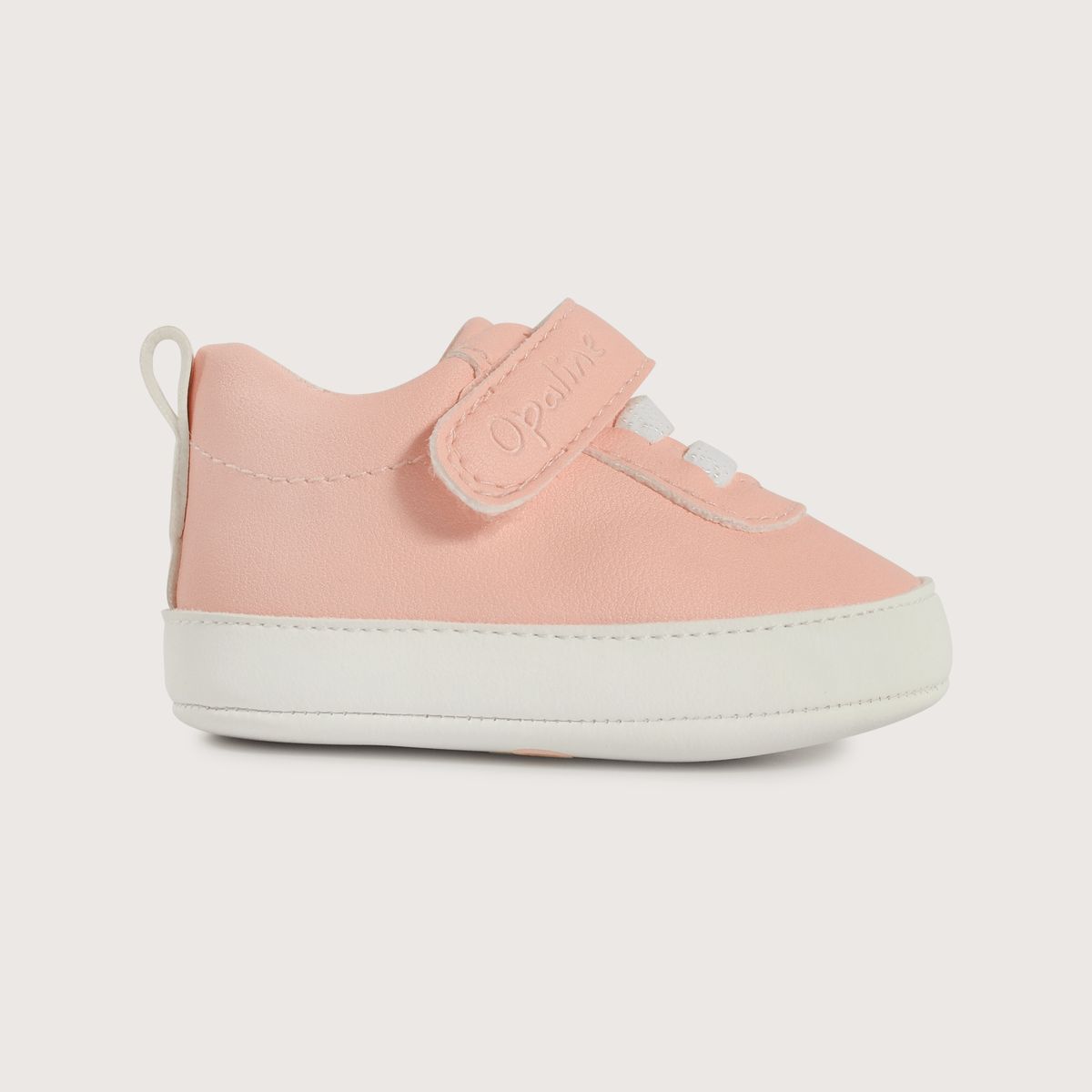 OPALINE - Zapatilla urbana rosada con velcro para niña