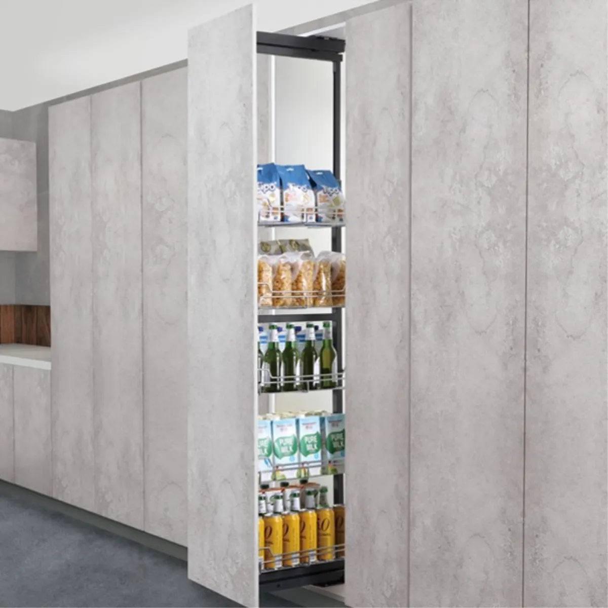 KUTZ - Despensa extraíble para muebles 5 niveles cierre suave 150 mm 50 kg