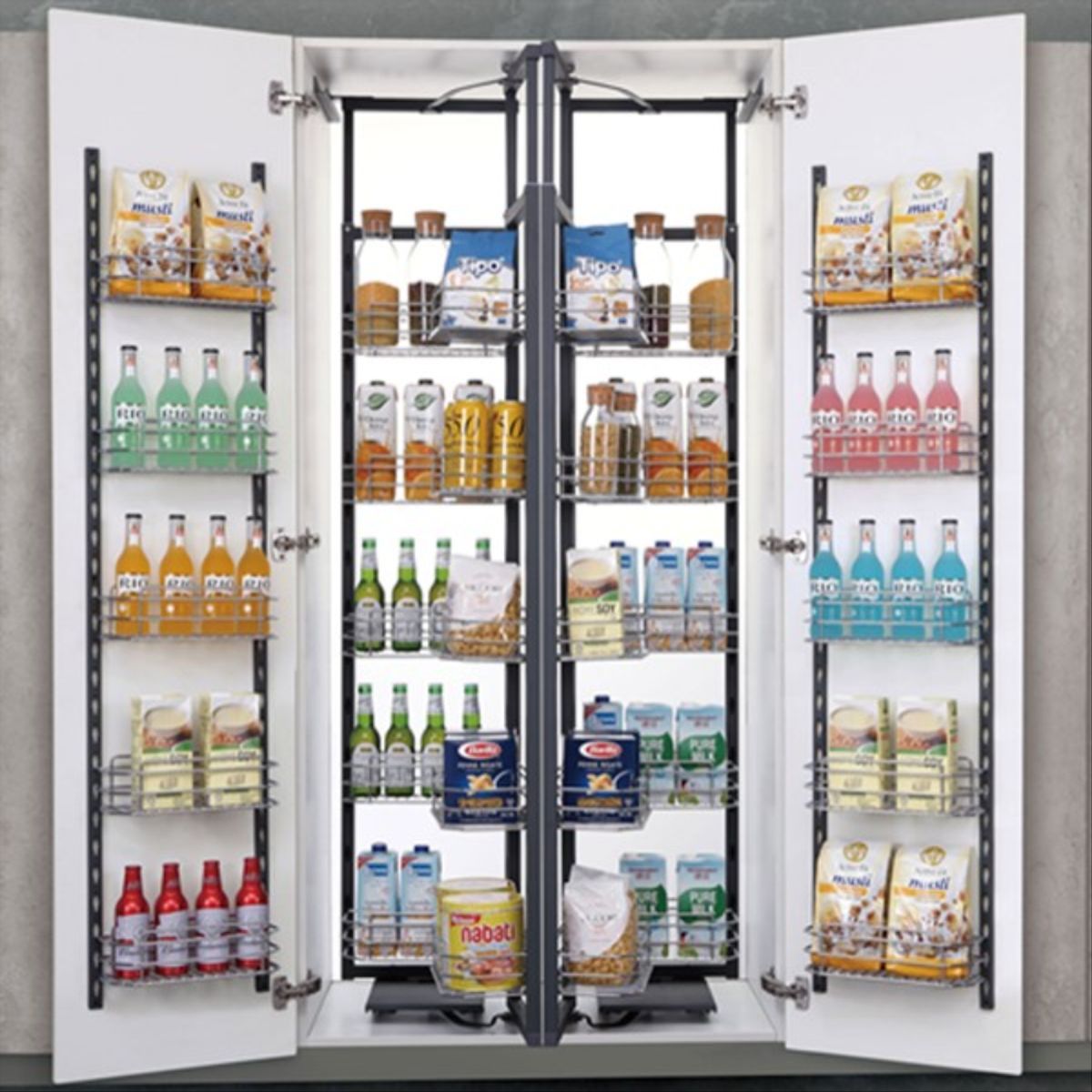 KUTZ - Despensa para muebles 2 puertas 5 niveles cierre suave 900 mm 80 kg