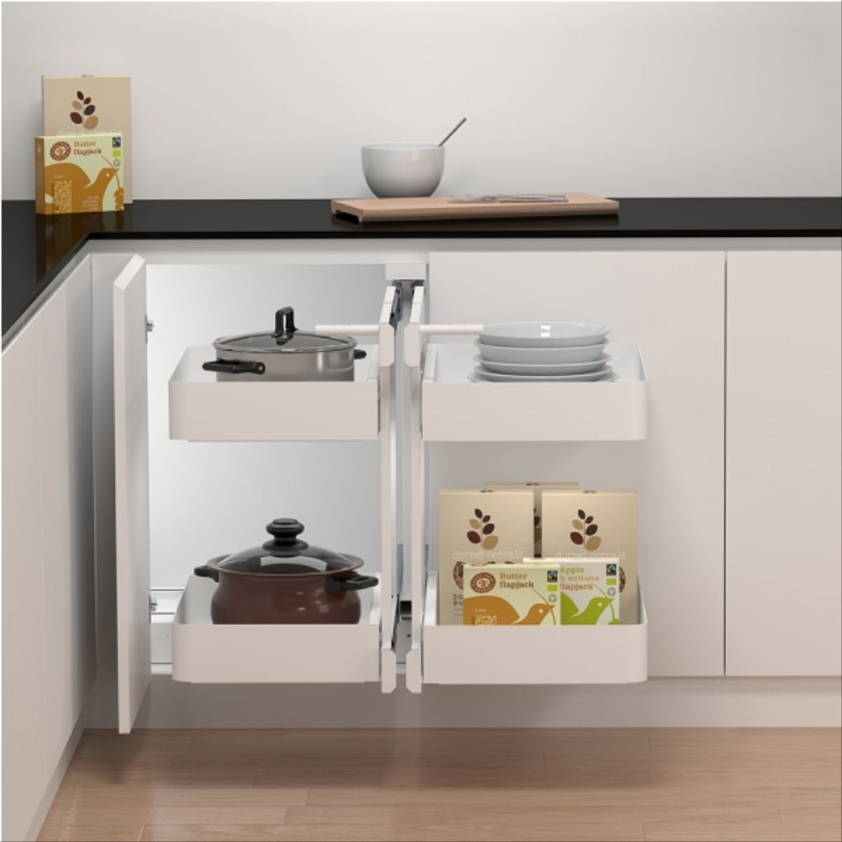 KUTZ - Esquinero magic corner para muebles 900mm blanco