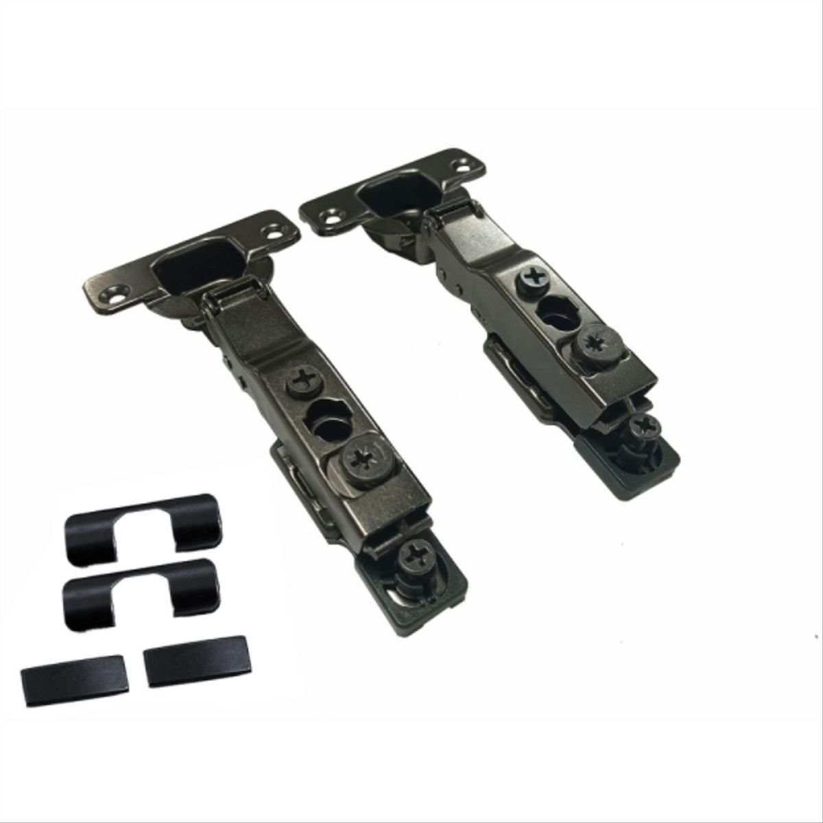 KUTZ - Bisagra recta 35mm cierre suave /3d / base oculta clip 2 unidades negra