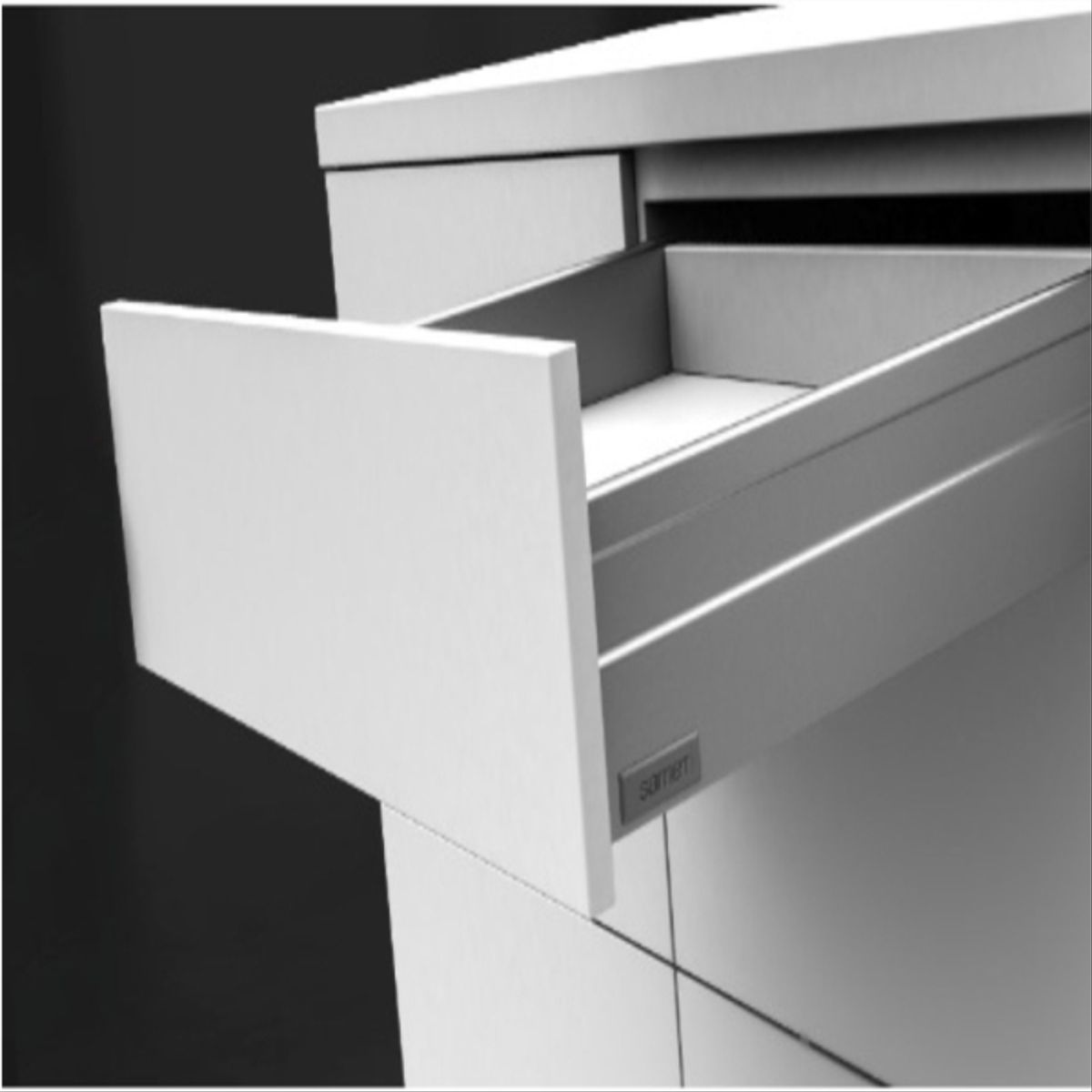 SAMET - Sistema cajon extraccion total alphabox bajo 300mm blanco