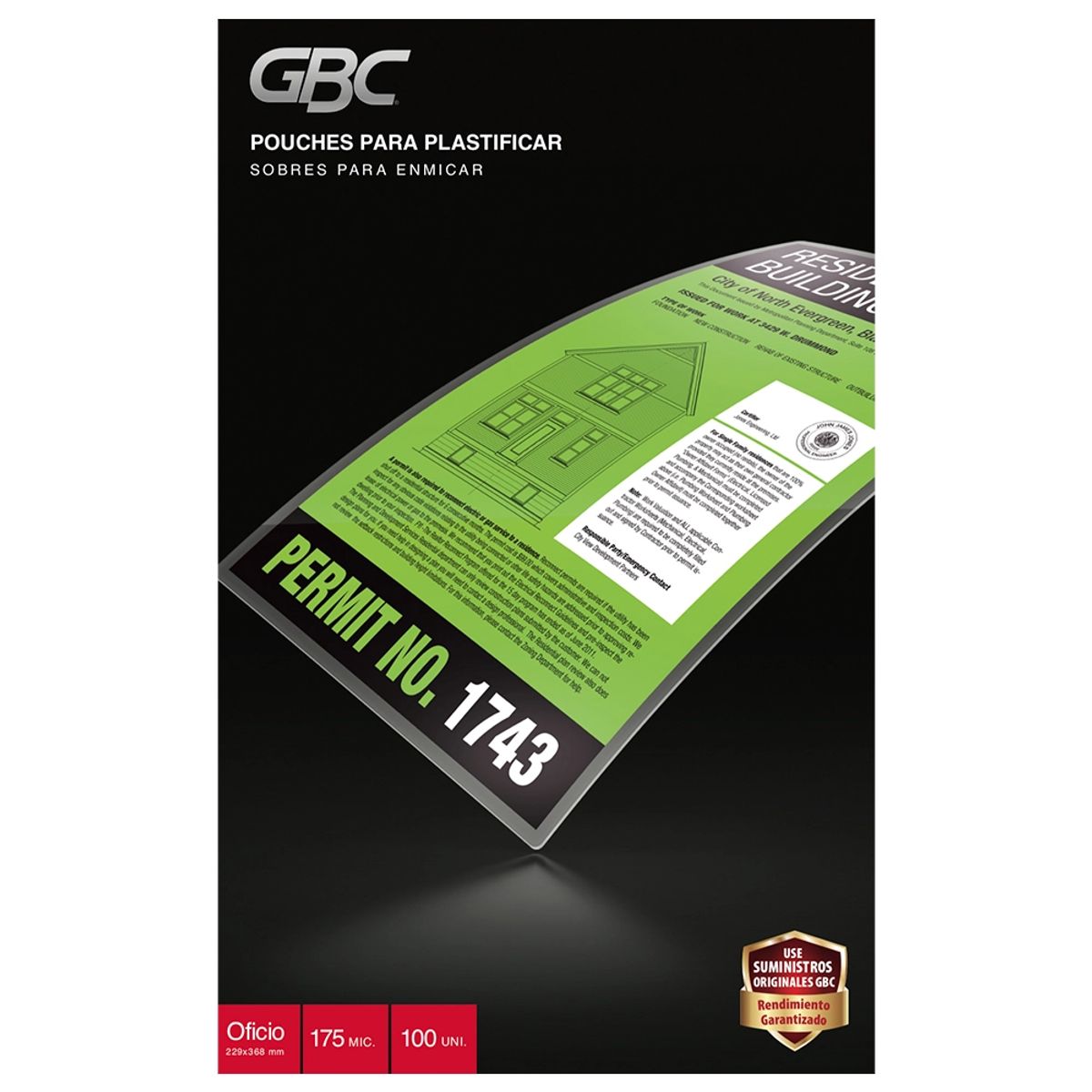 GENERICO - Caja Pouches GBC Oficio 7MIL (175 Mic) – Pack 100 Unidades