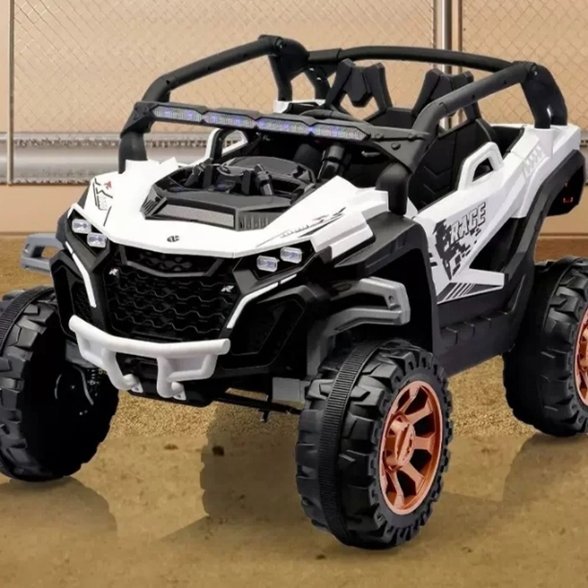 GENERICO - Jeep Auto 4X4  A Bateria  12V Con Control Remoto Blanco 810