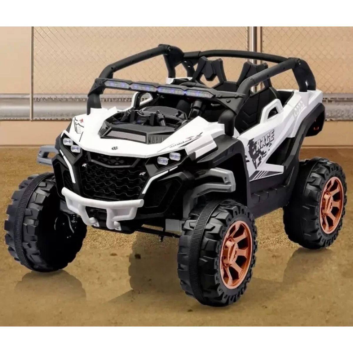 GENERICO - Jeep Auto 4X4  A Bateria  12V Con Control Remoto Blanco 810
