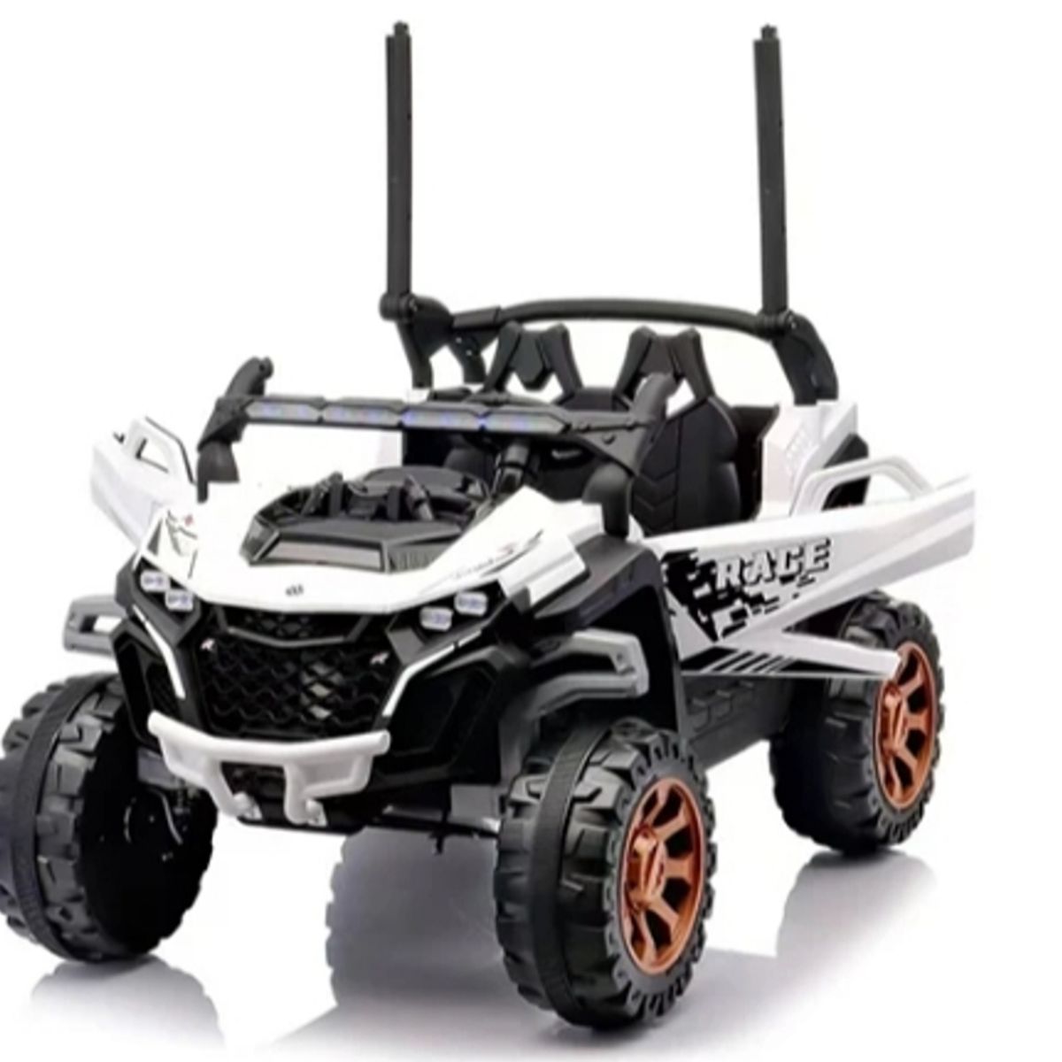 GENERICO - Jeep Auto 4X4  A Bateria  12V Con Control Remoto Blanco 810