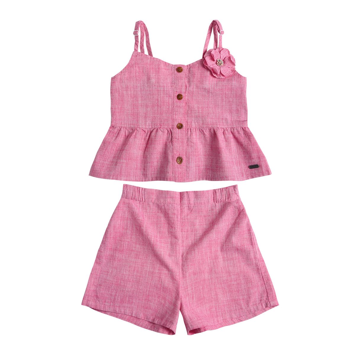 EXCEPTION - Conjunto Tela Polera y Short Niña Exception