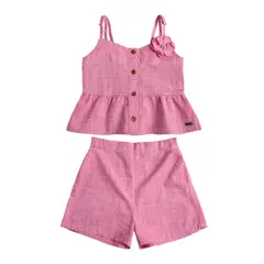 EXCEPTION - Conjunto Tela Polera y Short Niña