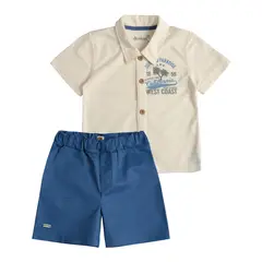 EXCEPTION - Conjunto Camisa y Bermuda Tela Bebé Niño