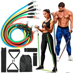 CARIBEE - Set De 11 Piezas Bandas De Resistencia Tubulares, Fitness