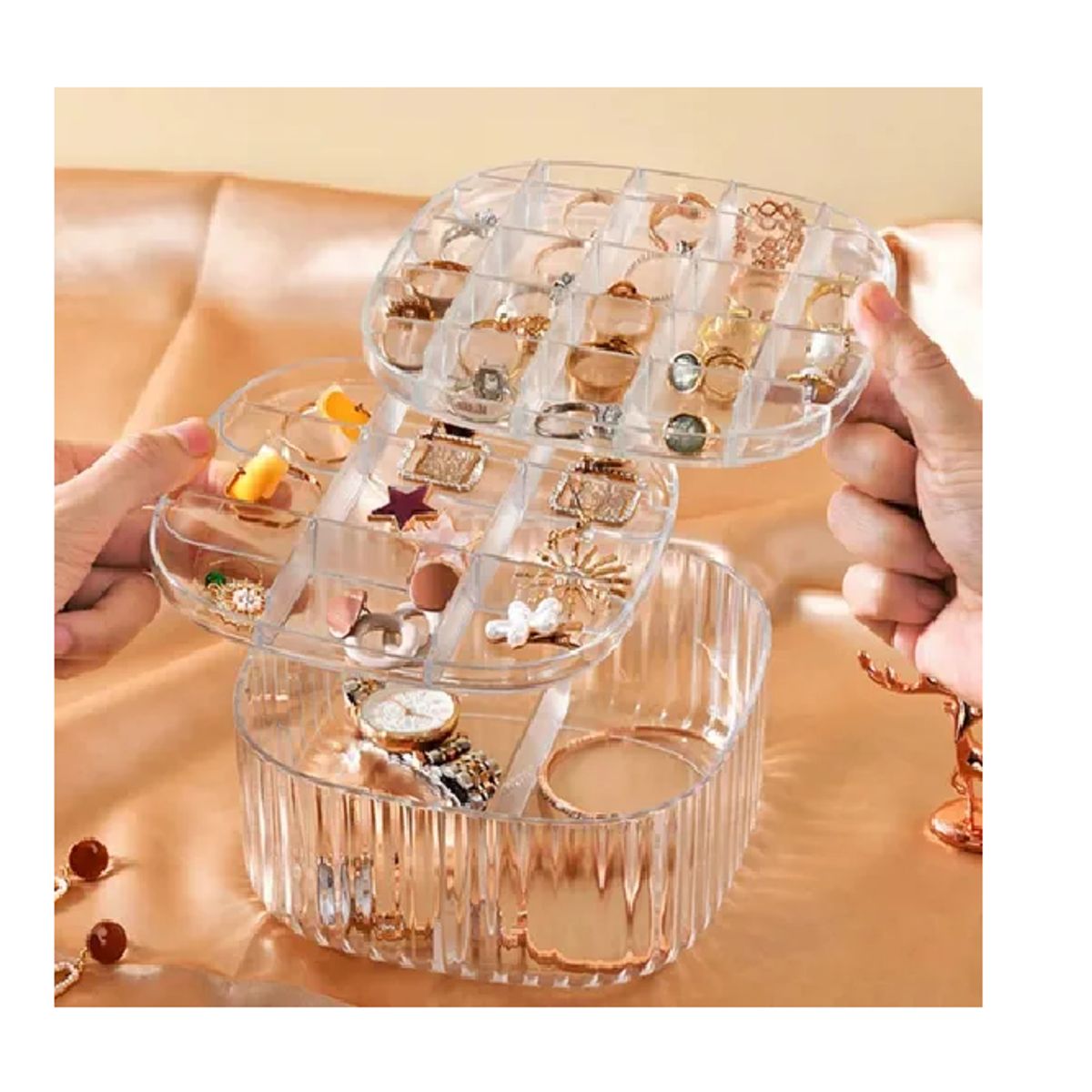 GENERICO - Joyero Acrílico Organizador De Joyas De 3 Niveles