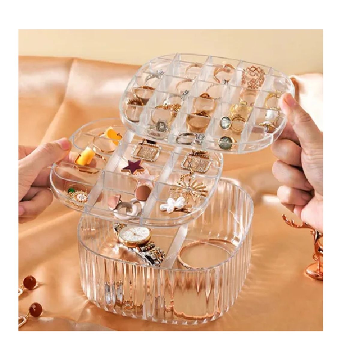 GENERICO - Joyero Acrílico Organizador De Joyas De 3 Niveles