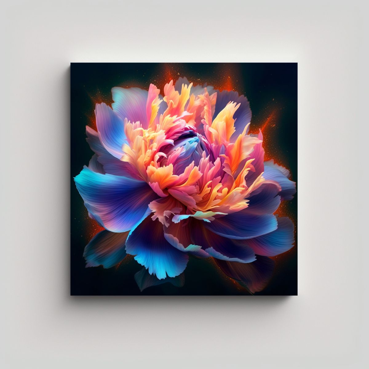 GENERICO - Cuadro Tela Tema Contraste Arte Japonés Vibrante 100x100 Cm