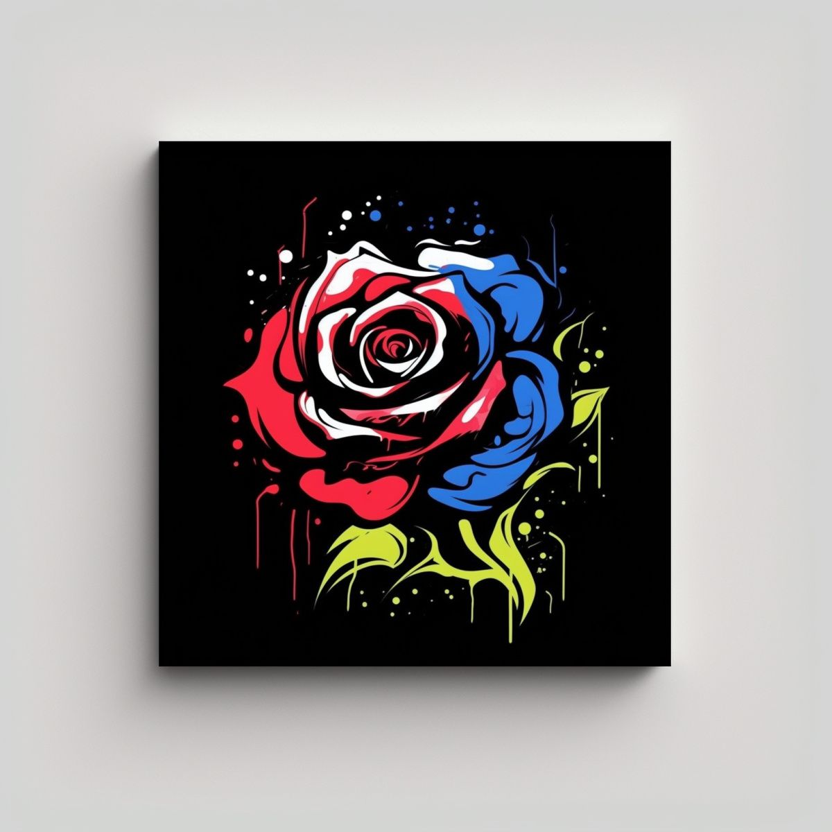 GENERICO - Creatividad En Lienzo Diseño De Rosa En Estilo 100x100 Cm