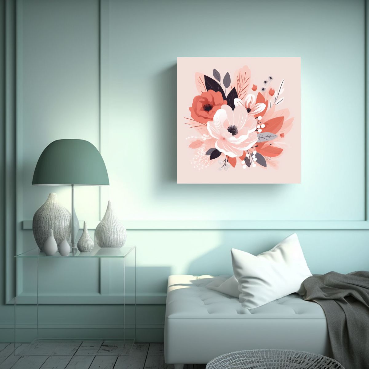 GENERICO - Moderno Floral Pastel Vector Sublimado Tela 100x100 Cm