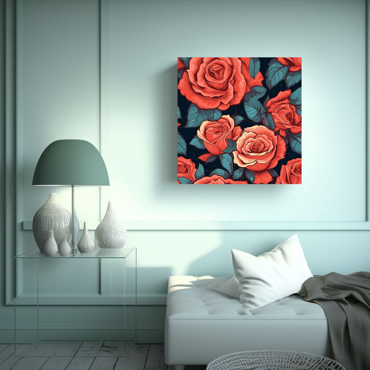 GENERICO - Tejido Personalizado Moderno Rose Canva Con 100x100 Cm