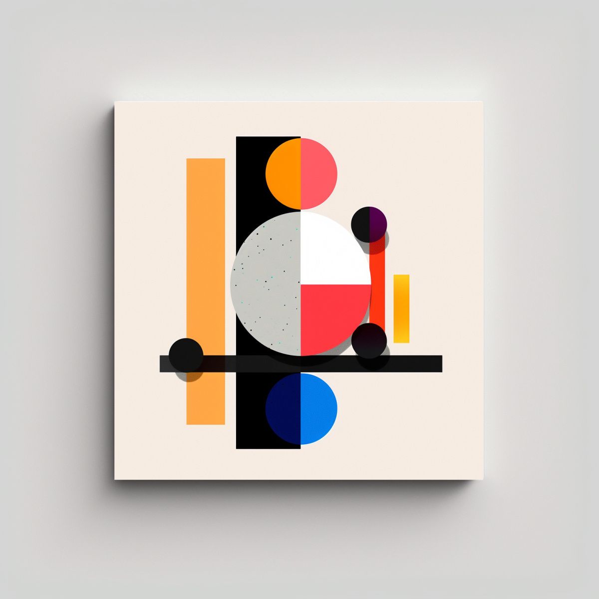 GENERICO - Cuadros Minimalistas Formas Y Colores En Tela 100x100 Cm