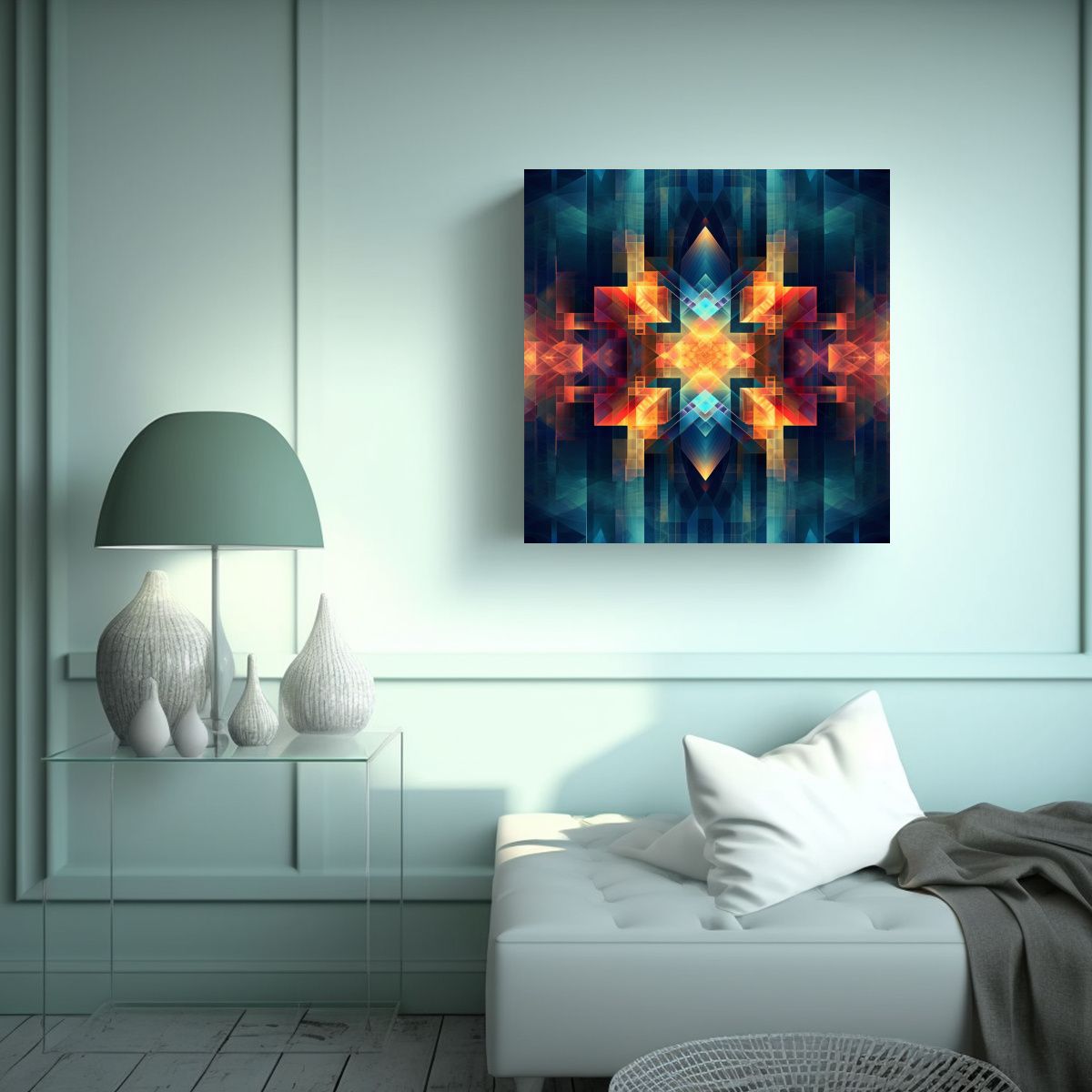 GENERICO - Arte De Pared Abstracto Geométrico Mágico Ewanek 100x100 Cm