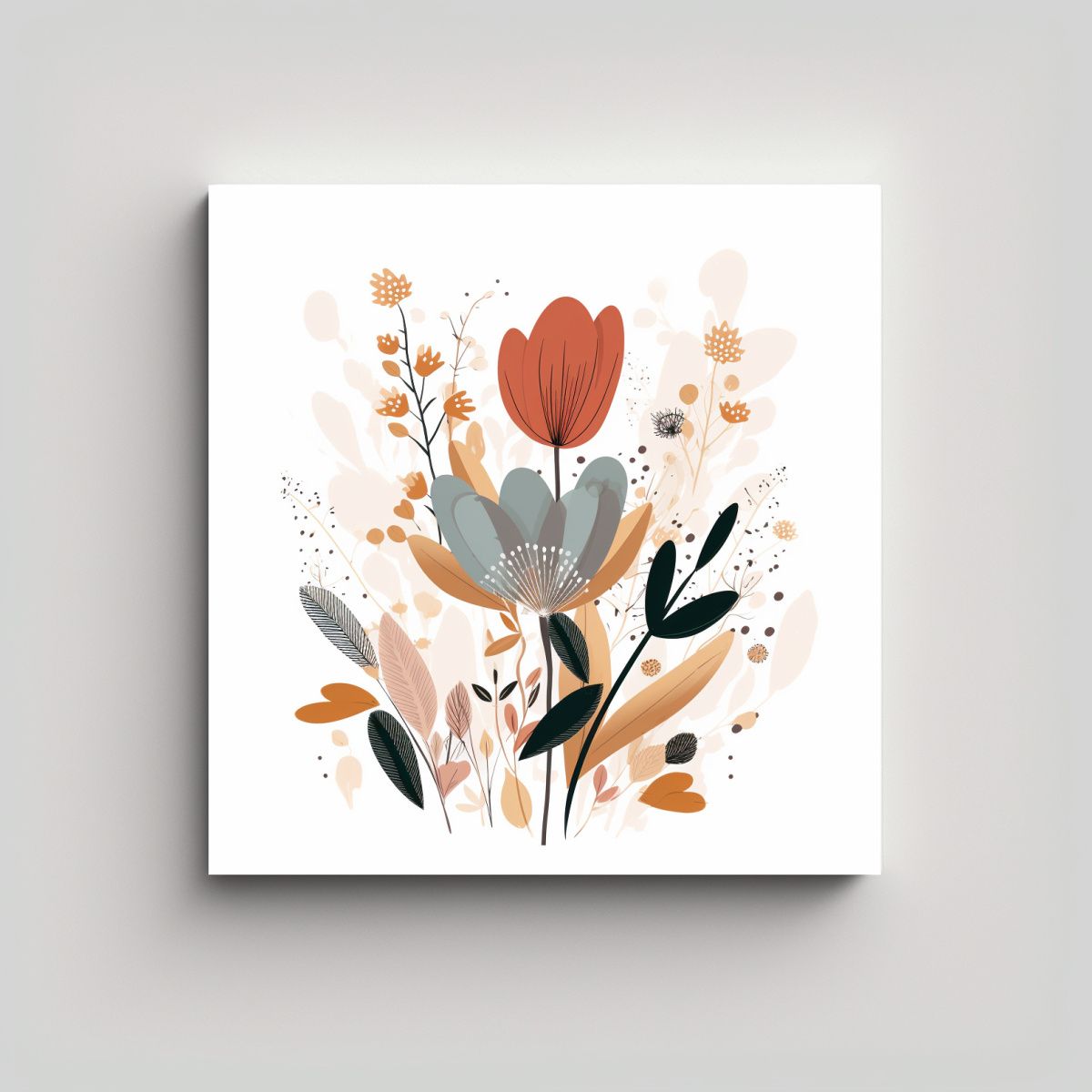 GENERICO - Cuadro Moderno Boho Botánico Minimalista En 100x100 Cm