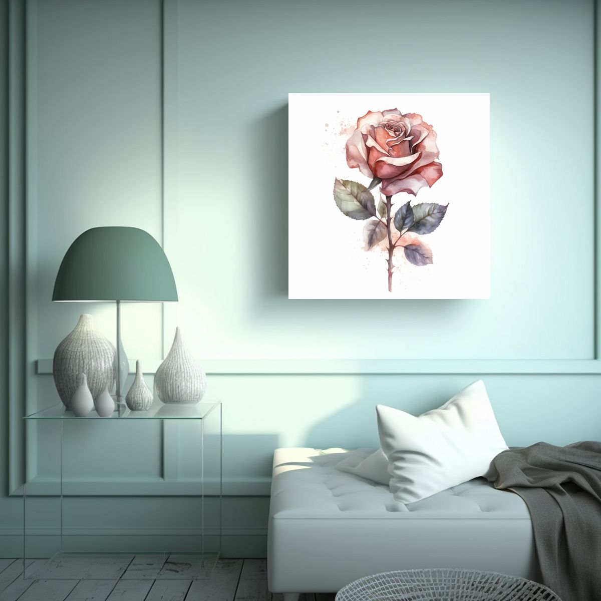 GENERICO - Inspiración De Arte Gráfico Rosa Realista Con 100x100 Cm