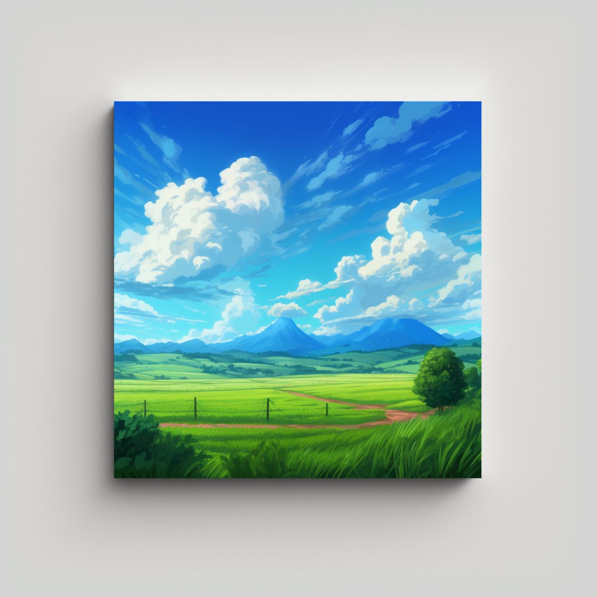 GENERICO - Cuadro Lienzo Inspiración Hogar Cielo Azul Con 100x100 Cm