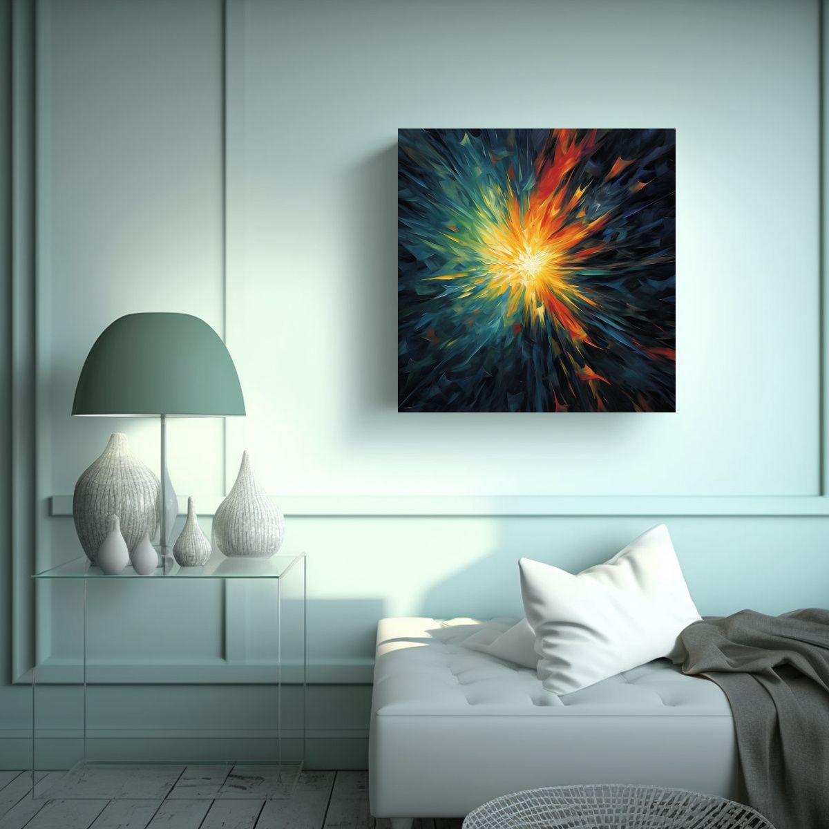 GENERICO - Lienzo Decorativo Abstracto Estrella Luchando Por 100x100 Cm