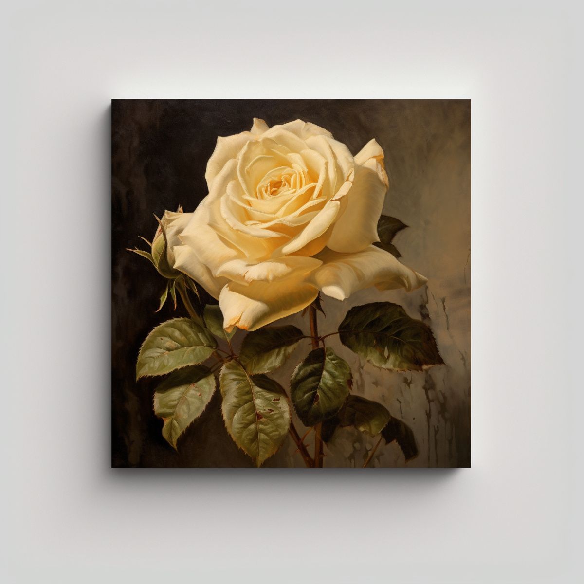 GENERICO - Impresionante Lienzo Abstracto Con Flores Vintage 100x100 Cm