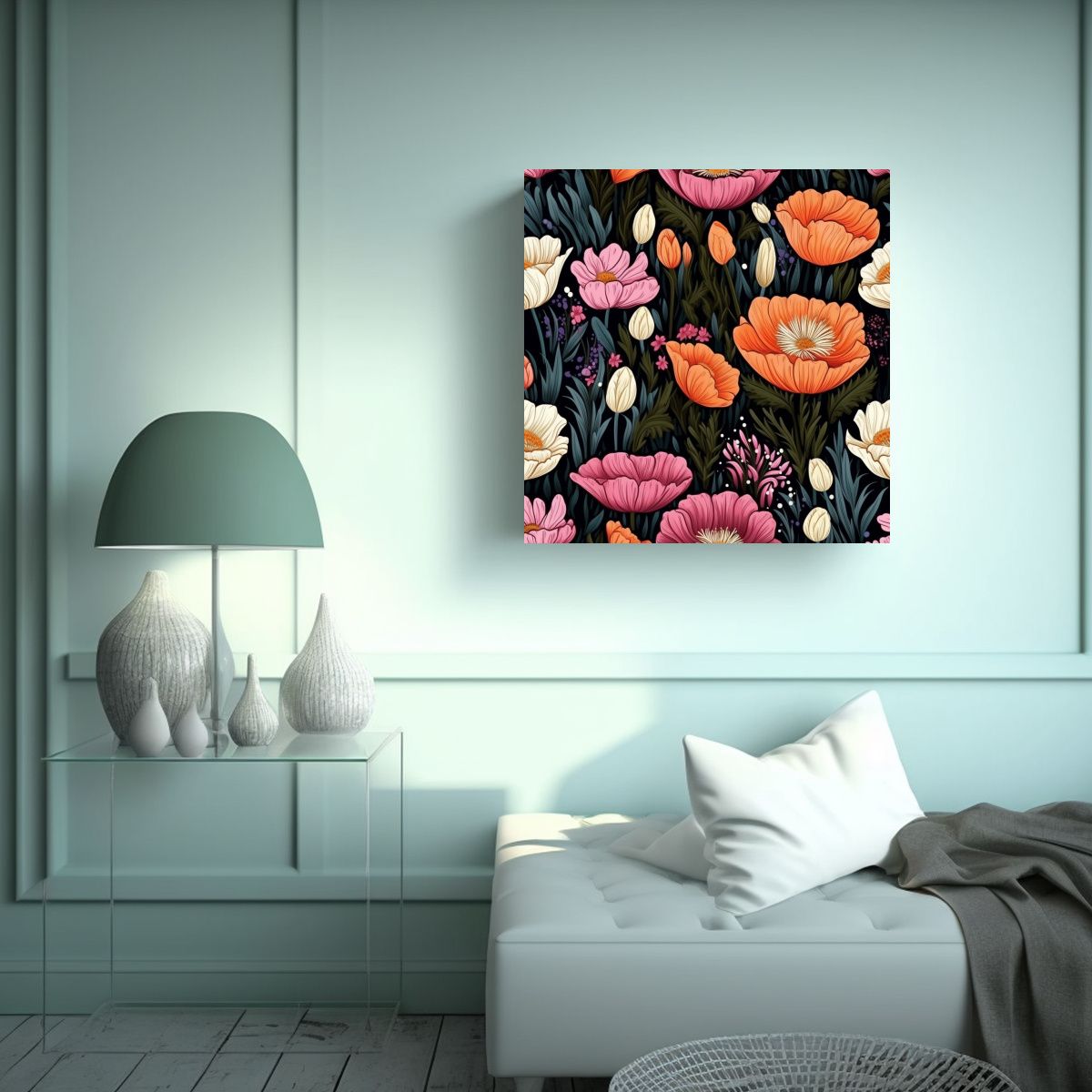 GENERICO - Concepto Elegante De Flores Florecientes En 100x100 Cm