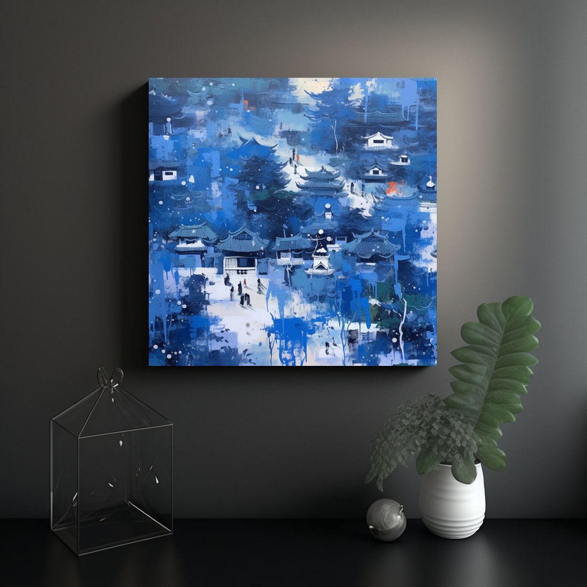 GENERICO - Pinturas Decorativas De Wu Guanzhong Con Tonos 100x100 Cm