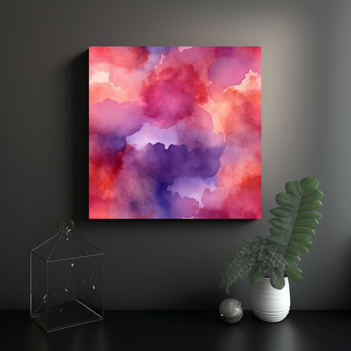 GENERICO - Patrón Acuarela Abstracto Con Perspectiva Naranja 100x100 Cm