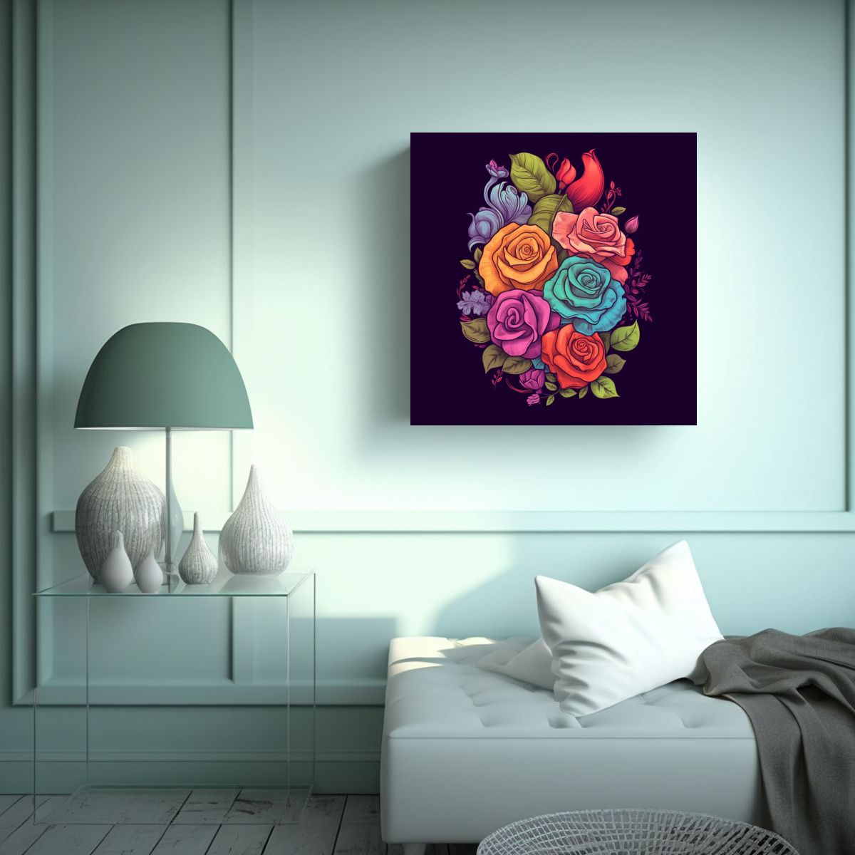 GENERICO - Camiseta Estética De Arte En Tonos De F Johns 100x100 Cm