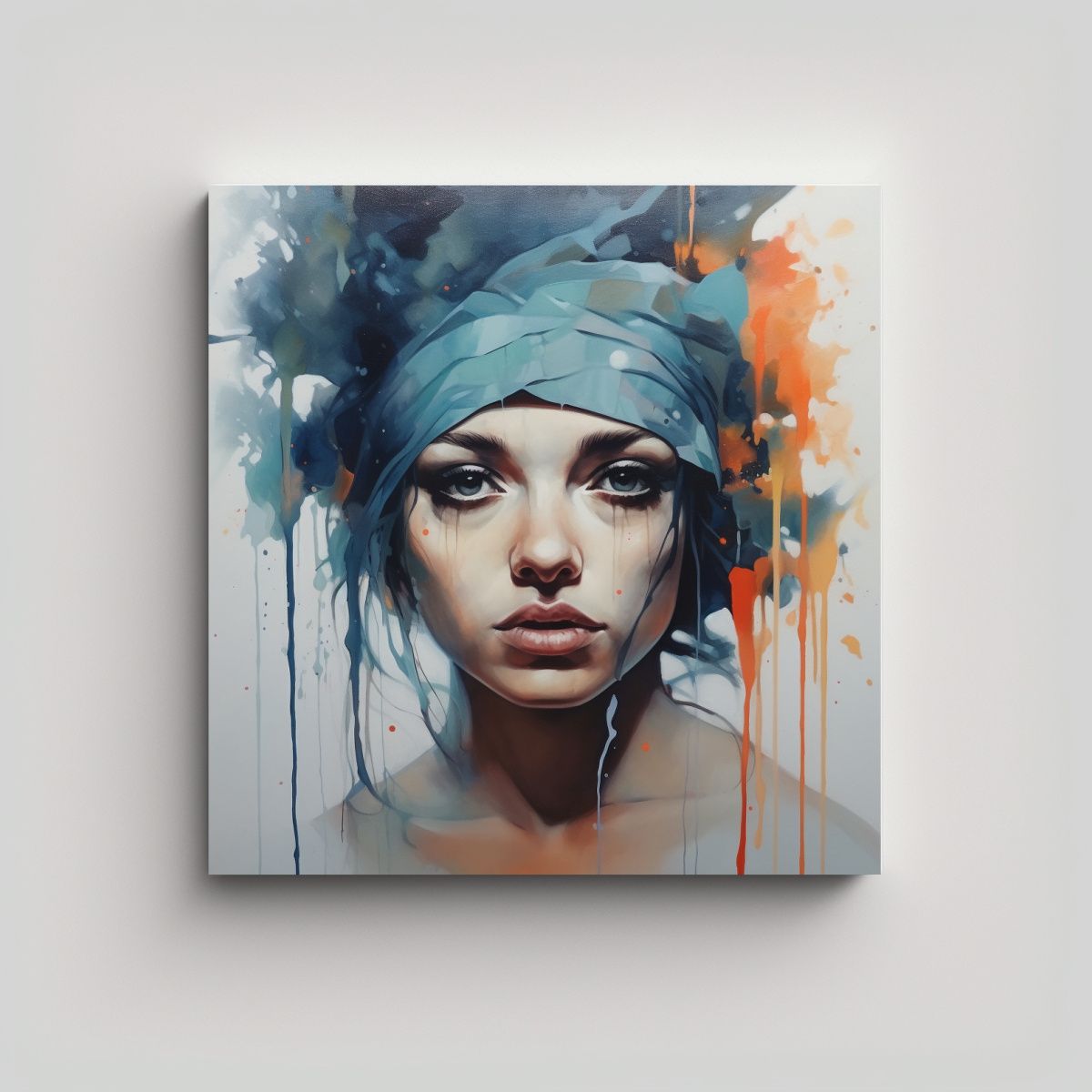 GENERICO - Cuadro Moderno Dormitorio De Pintura Acuarela Y 100x100 Cm