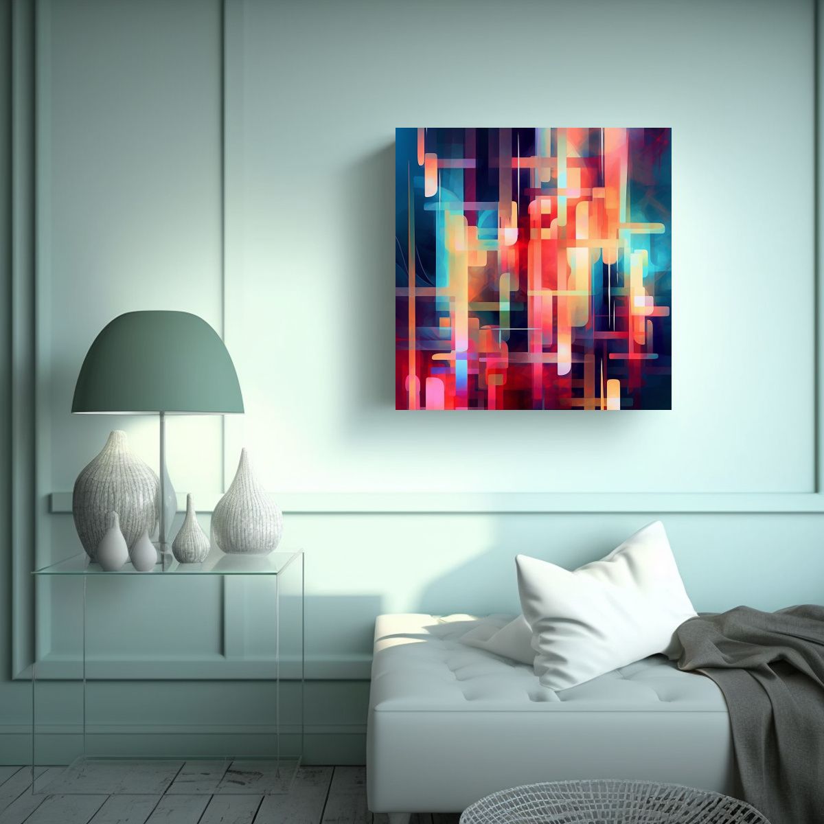 GENERICO - Pintura Digital Abstracta Llena De Color Para 100x100 Cm