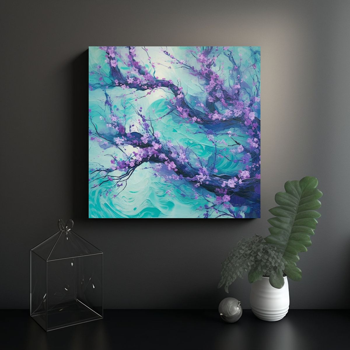 GENERICO - Pinturas Decorativas Japonesas Naturaleza Arte 100x100 Cm