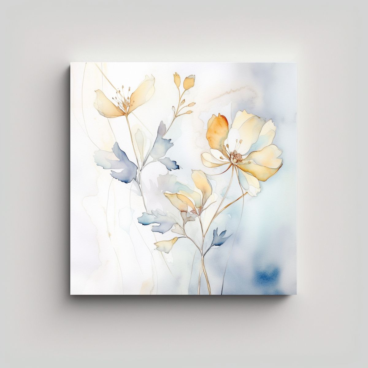 GENERICO - Pintura Acuarela Orgánica Delicada Con Espacio 100x100 Cm