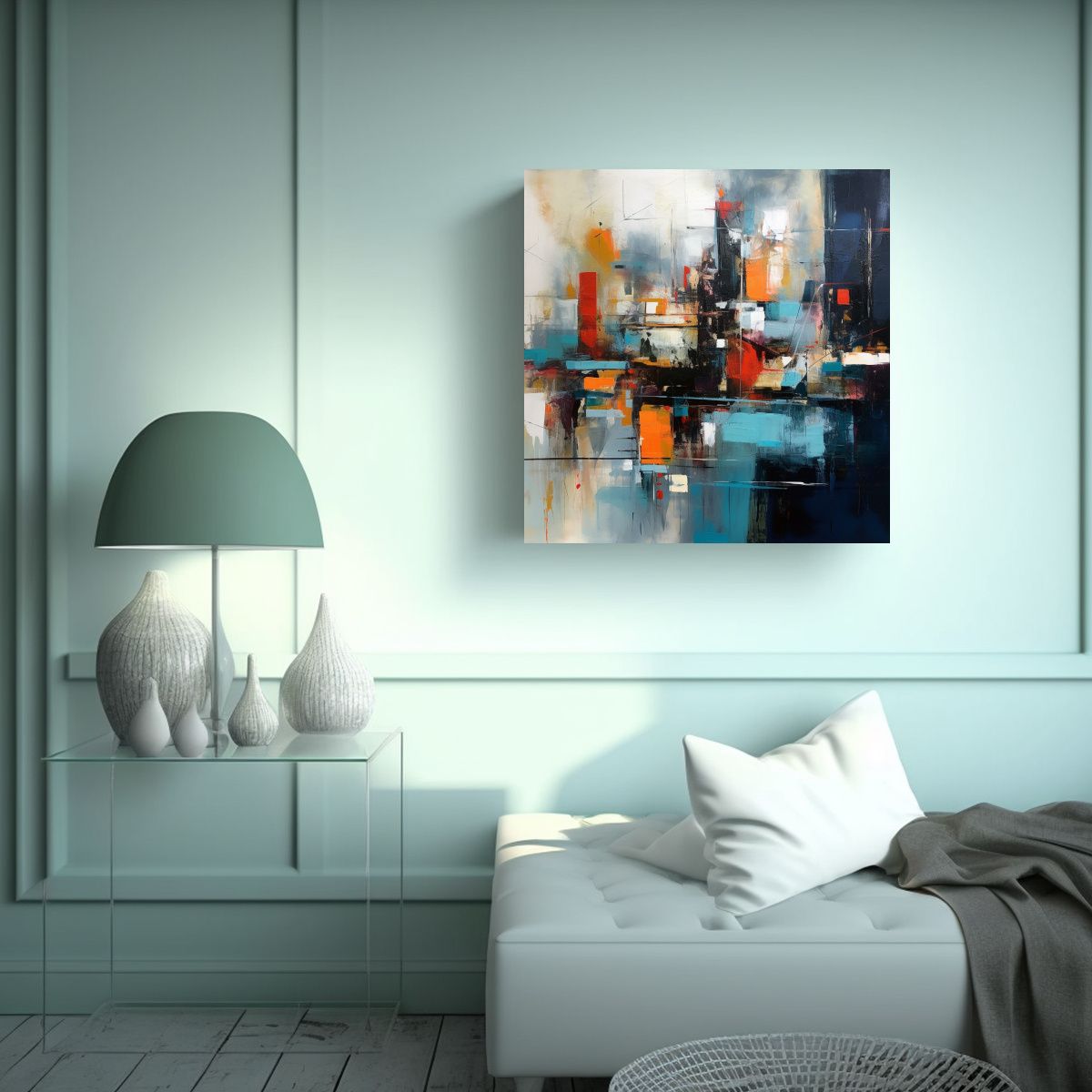 GENERICO - Obra Floral Que Yuxtapone Elementos Caóticos Y 100x100 Cm