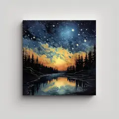 GENERICO - Cuadros Decorativos Nocturnos Expresión Alegre 100x100 Cm