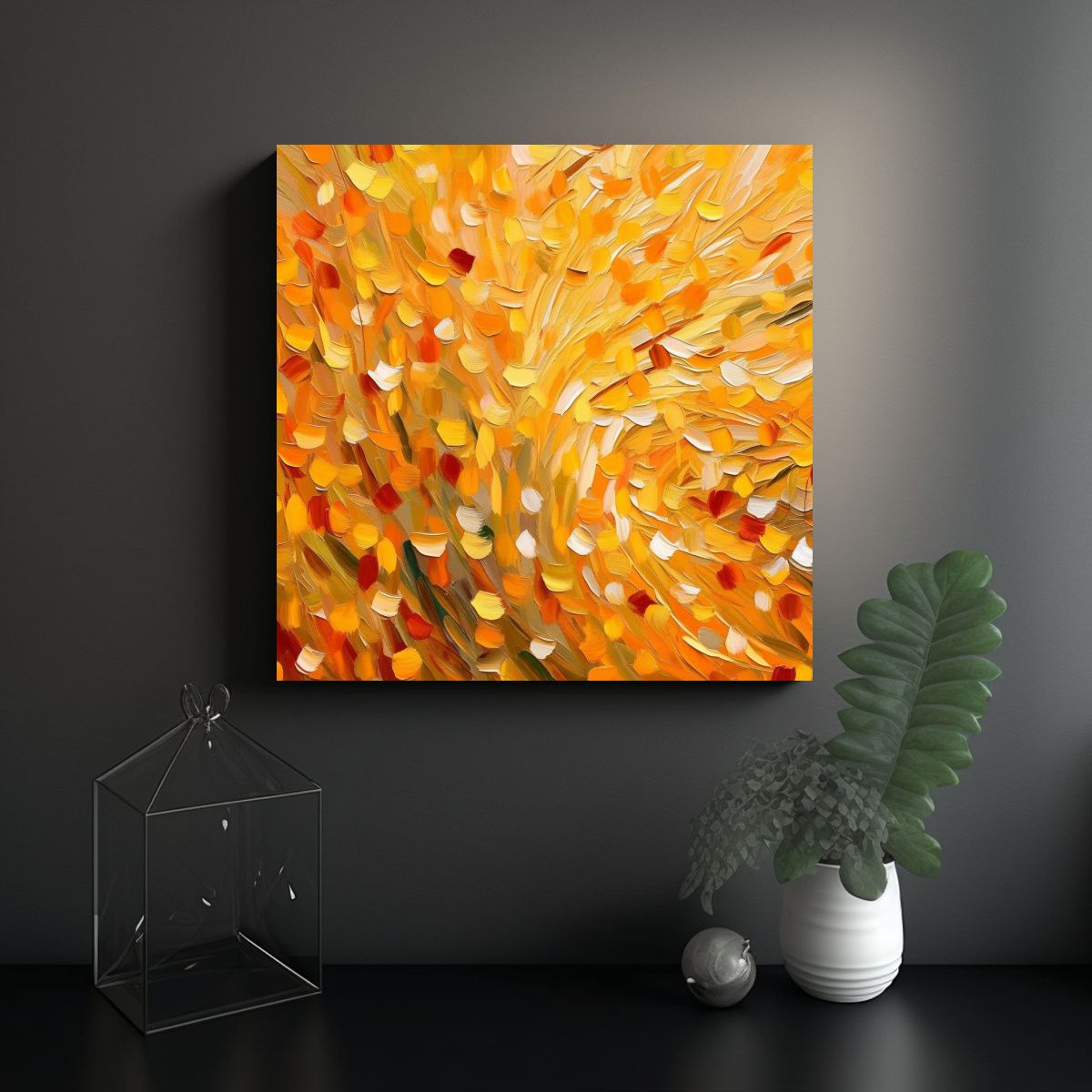 GENERICO - Cuadro De Tela Moderno Temática Cosecha 100x100 Cm