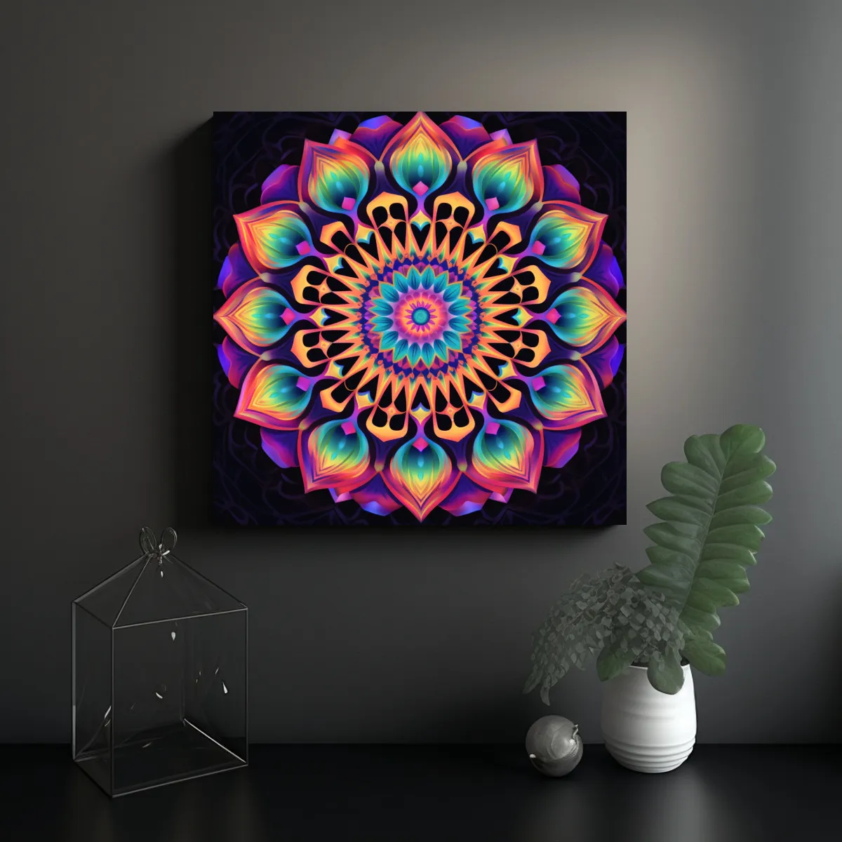 GENERICO - Cuadro Bastidor Inspirador Kaleidoscópico 100x100 Cm