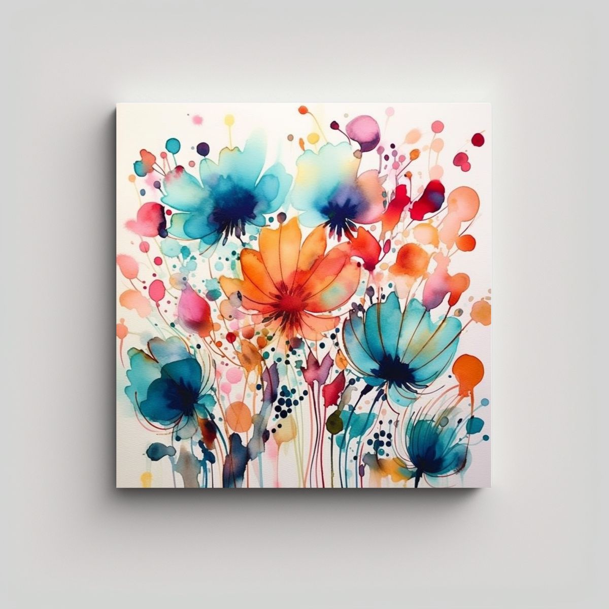 GENERICO - Figuras Creativas Arte De Pared En Acuarela 100x100 Cm