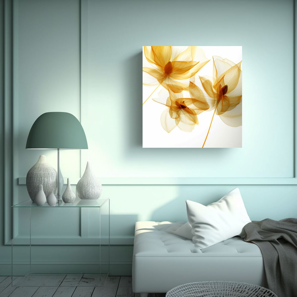 GENERICO - Decoración Eterea Dorada Translúcida De 100x100 Cm