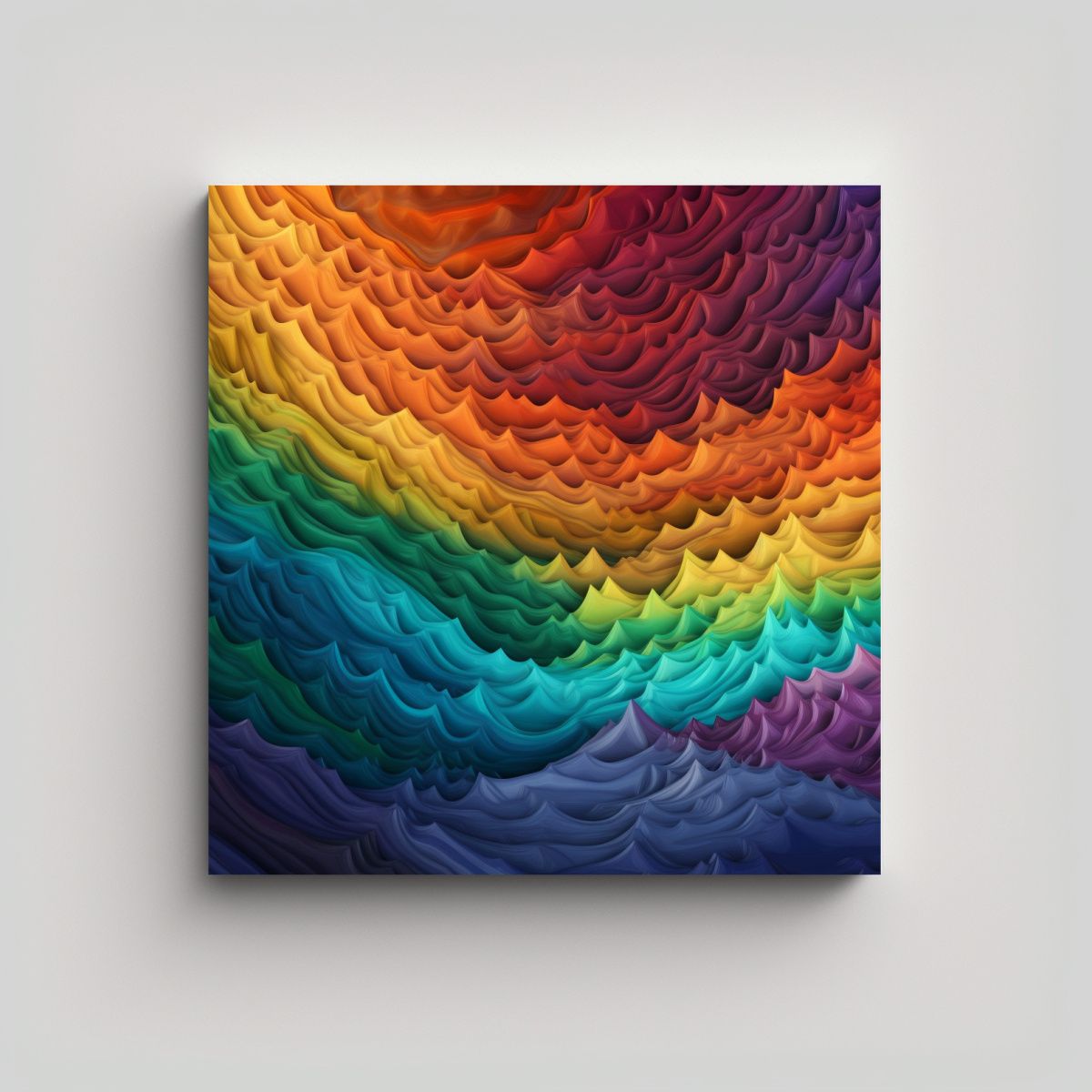 GENERICO - Cuadro Abstracto Tonos Del Arco Iris Para 100x100 Cm