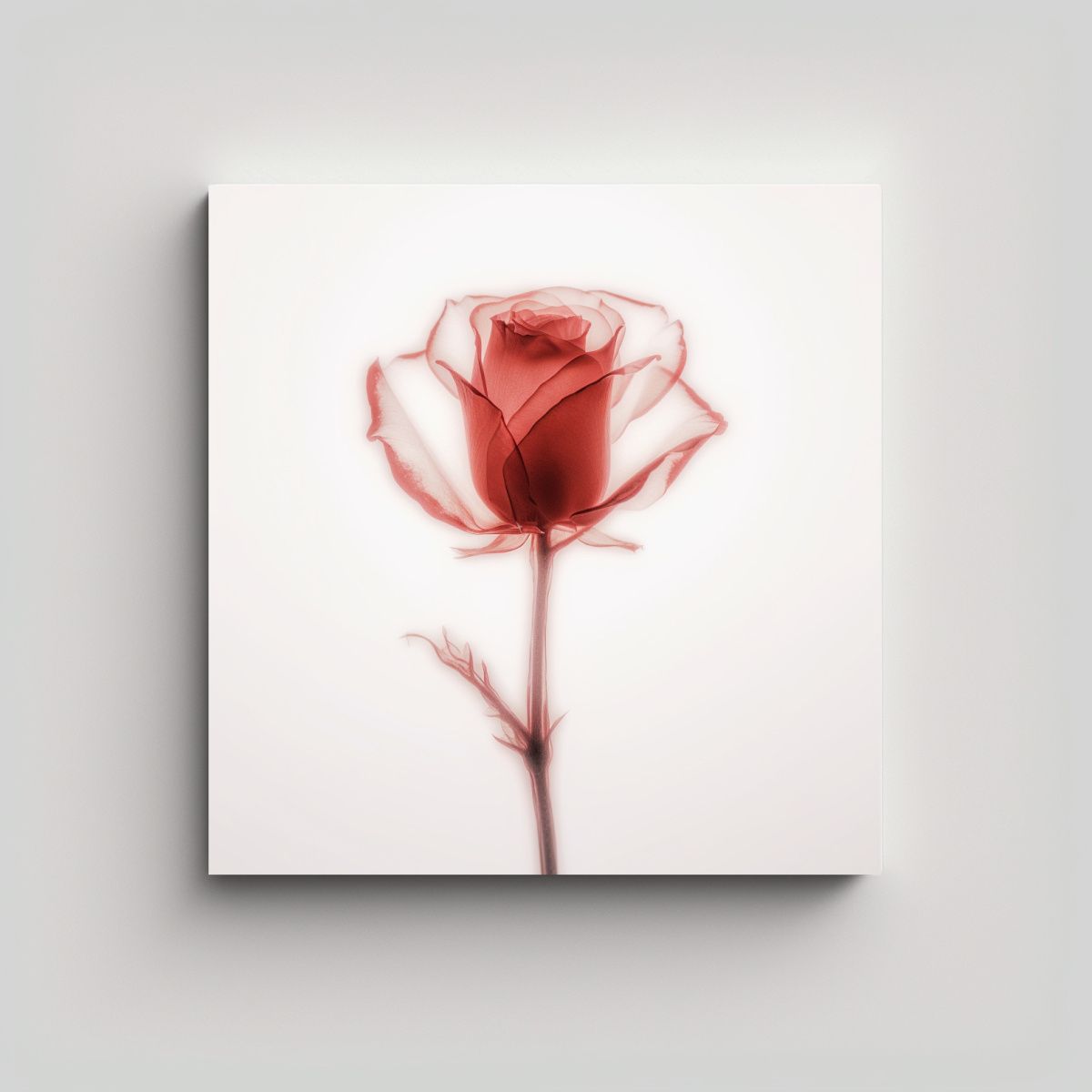 GENERICO - Cuadro Expresion Creativa Rosa Minimalista En 100x100 Cm