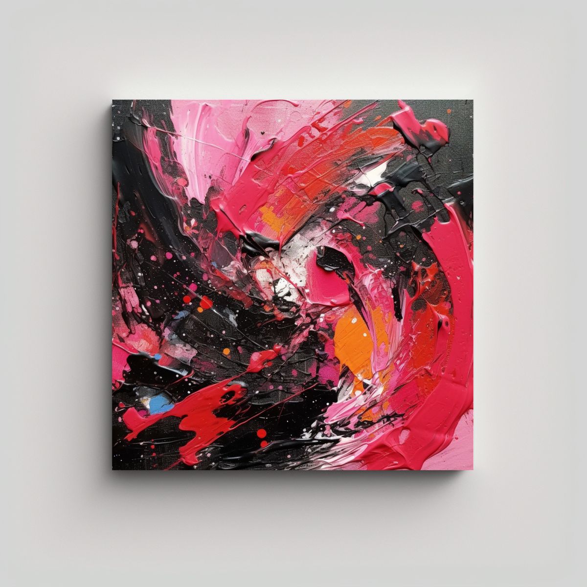 GENERICO - Cuadro Abstracto En Lienzo Textura Acuarela 100x100 Cm