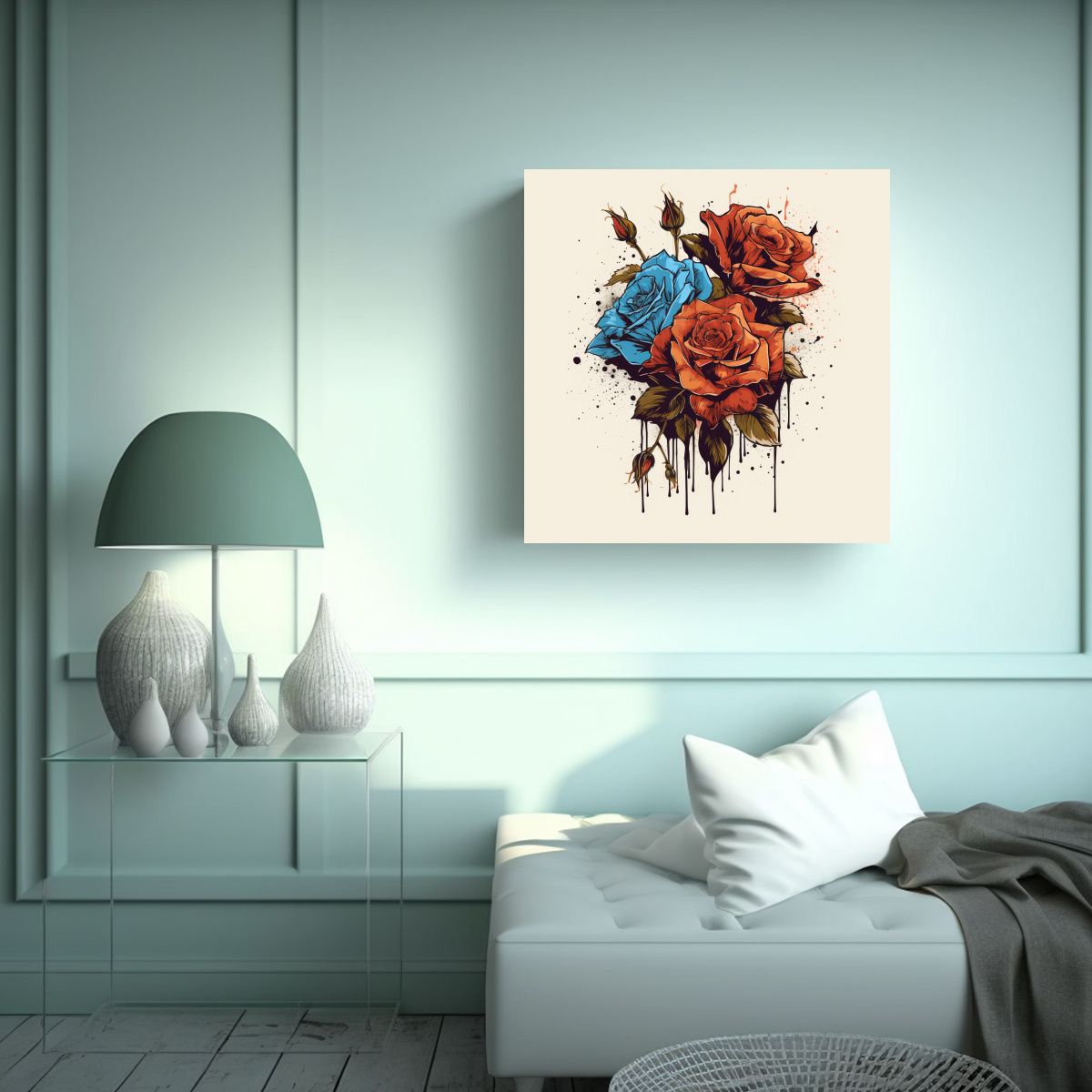 GENERICO - Diseño Impactante Tela En Bastidor Ros 100x100 Cm