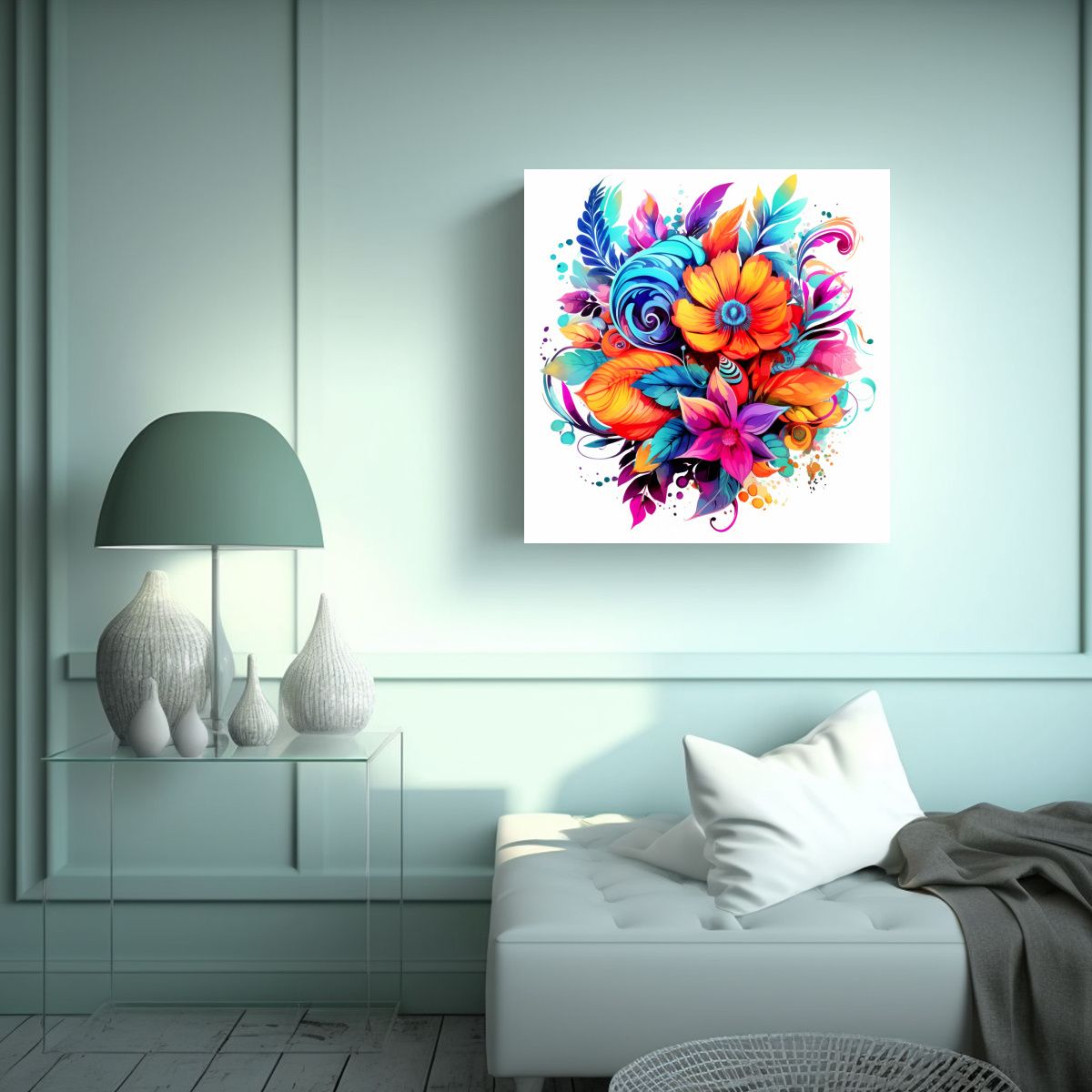 GENERICO - Idea Vanguardista Tatuaje Boho En Colores 100x100 Cm