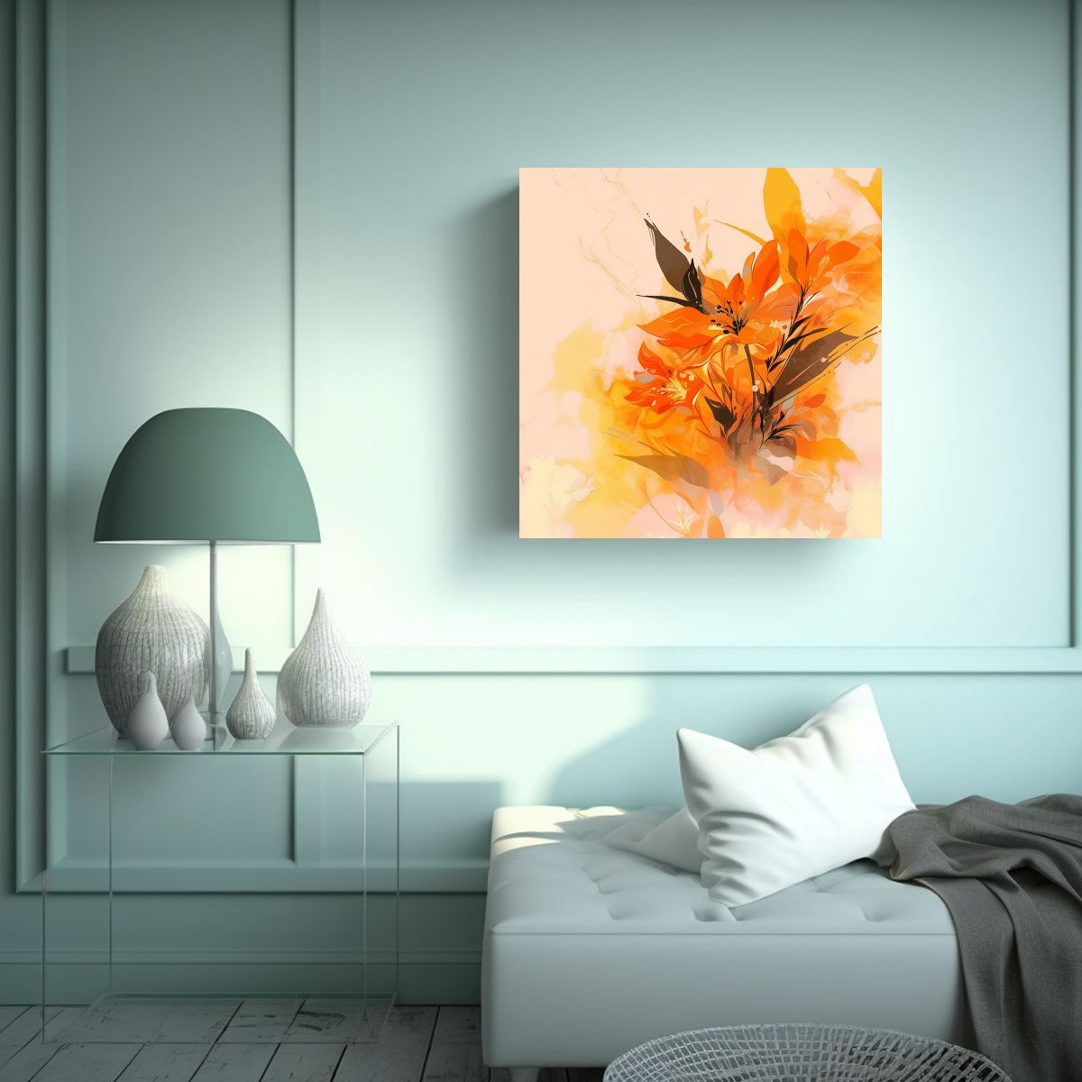 GENERICO - Cuadros De Decoración Estilizados En Amarillo Y 100x100 Cm