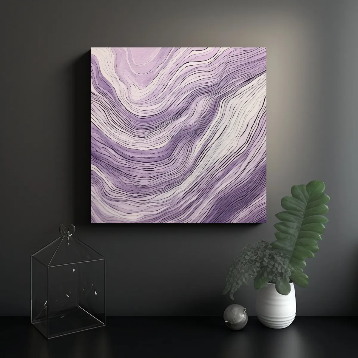 GENERICO - Obra Arte Minimalista Tinta Fluida Naturaleza 100x100 Cm